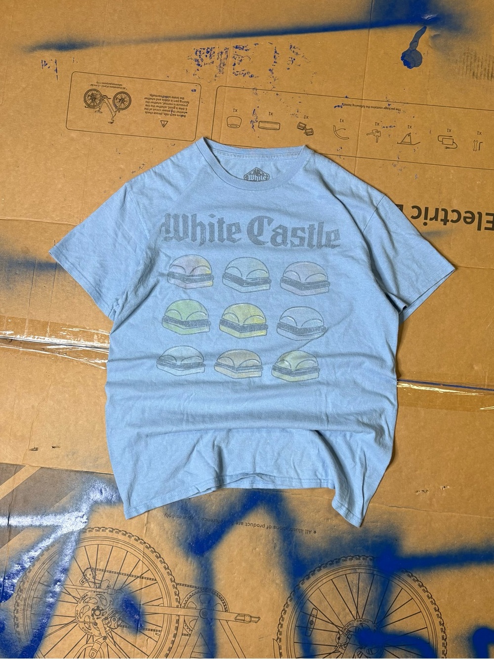 Spencer's Light Blue White Castle Graphic Tee